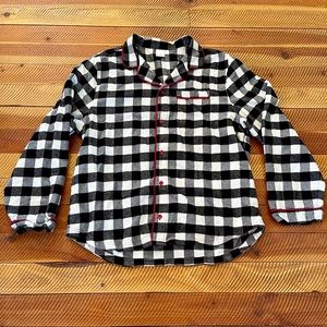 Women’s Hanna Andersson Flannel Pajama Top Buffalo Plaid Size Large